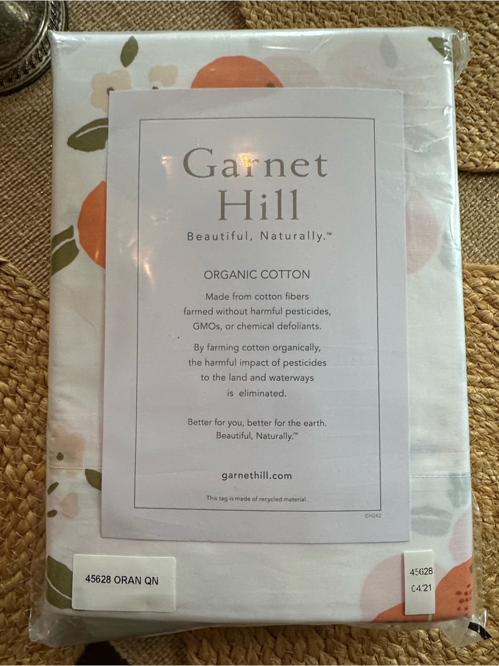 Garnet Hill Organic Cotton Percale QUEEN sheet set